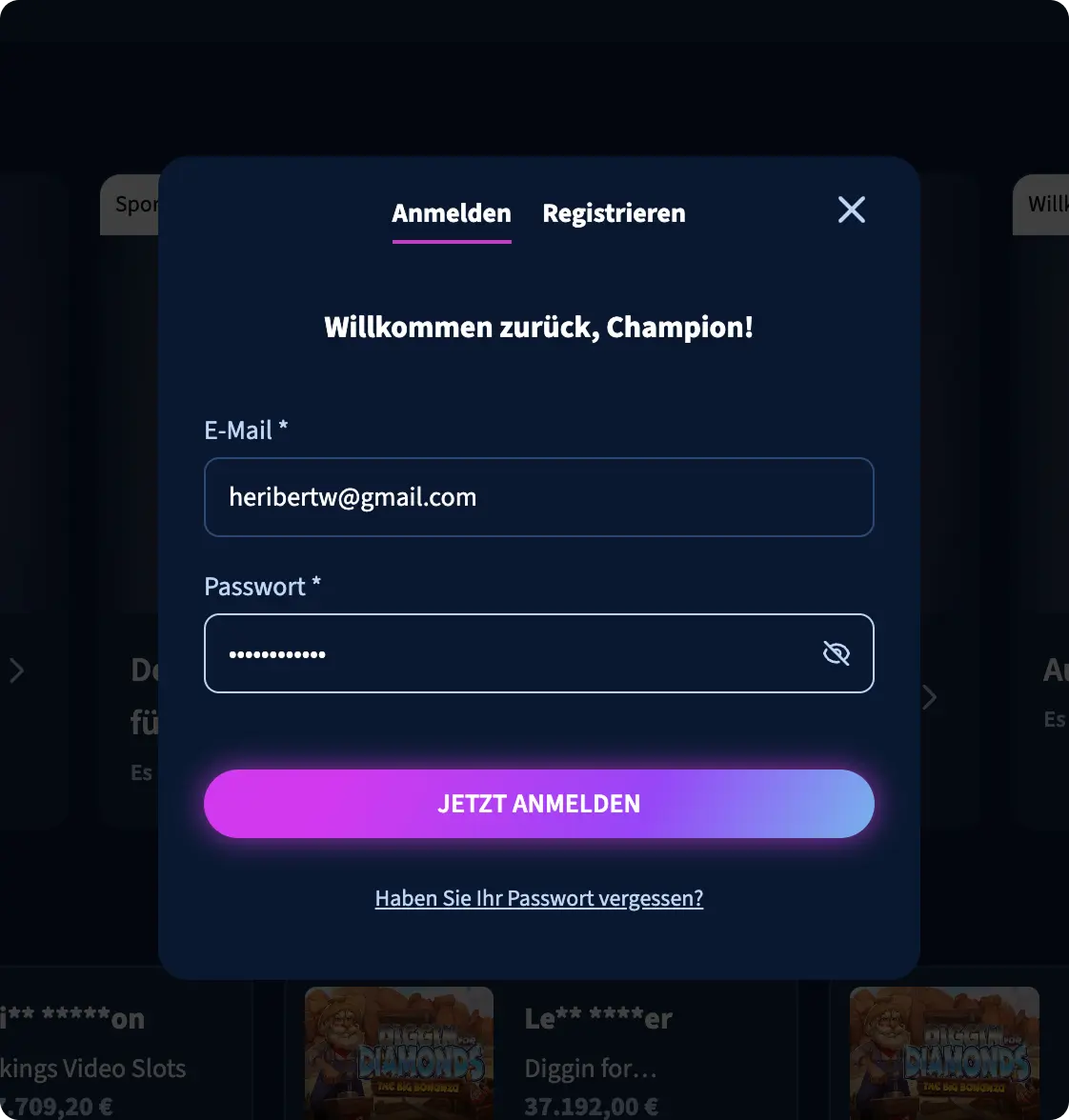 LunarSpins Login